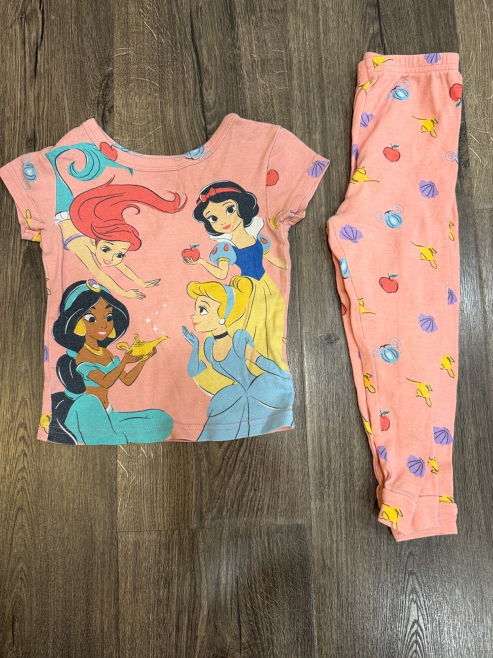 Girls Pink Princess Character Pajama Set